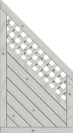 Dichtzaun Lyon 90x165/80 cm Abschluss mit Rankgitter Fichte Grau