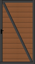 Kingston WPC Zaun 100x181 cm Dunkelbraun, Tür DIN rechts