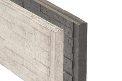 Beton Schiefermotivplatte SYSTEM 2, 4,8x26x184 cm weiß/grau Schiefermotivplatte/Unterplatte | weiß/grau