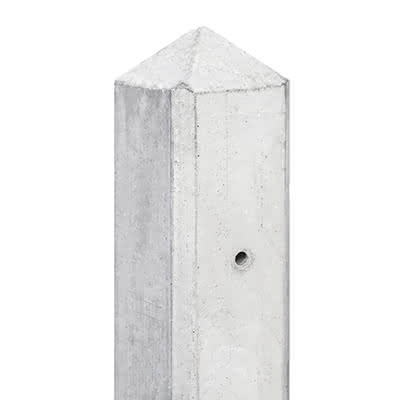 Beton Anfangs-/Endpfosten SYSTEM 1, 10x10x280 cm weiß/grau, mit Diamantkopf Anfangs-/Endpfosten | weiß/grau