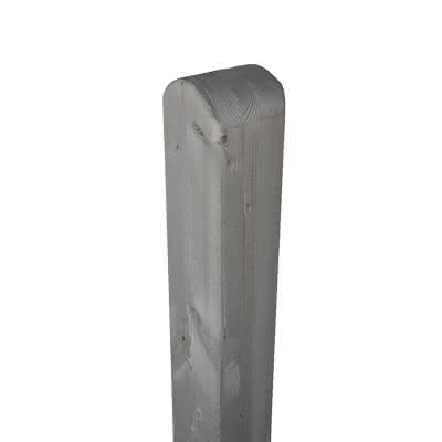 90x90 mm Fichten-Leimholzpfosten lasiert Rundkopf 1,20 m Grau 1,20 m | Fichte Grau