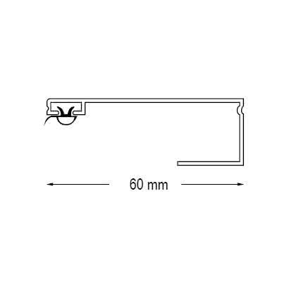 Schraubprofil Rand A1-A2 (a/b) 60x22 mm, für Stegplatten 8-10 mm Stärke 