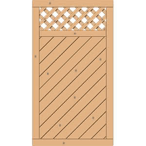 Sichtschutzelement Lugano 100x180 cm Tür mit Rankgitter Fichte Quarz 100 x 180 cm Tür mit Rankgitter