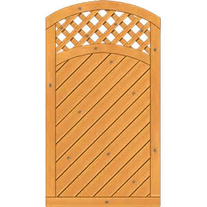Dichtzaun Lyon 100x180/165 cm Tür mit Rankgitter Fichte Pinie 100 x 180/165 cm Tür mit Rankgitter | Fichte Pinie
