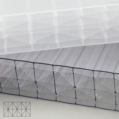 Polycarbonat Doppelstegplatten X-Struktur 32 mm 1250X2500 mm opal-weiß opal-weiß | 2500 mm