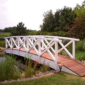 Premium-Teichbrücke Fichte natur 300 cm 2 Handläufe Premium 3,00 m  | 2 Handläufe | Fichte natur