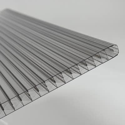 Stegdoppelplatten Polycarbonat Grau X-Struktur 